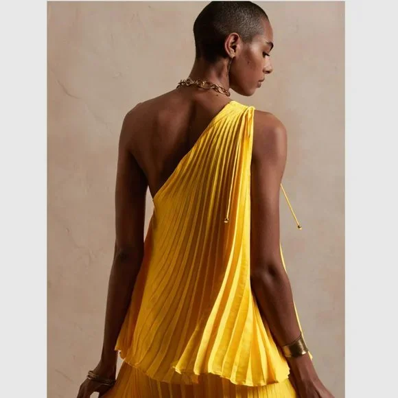 Banana Republic Radiant One-Shoulder Top Yellow - Picture 2 of 9